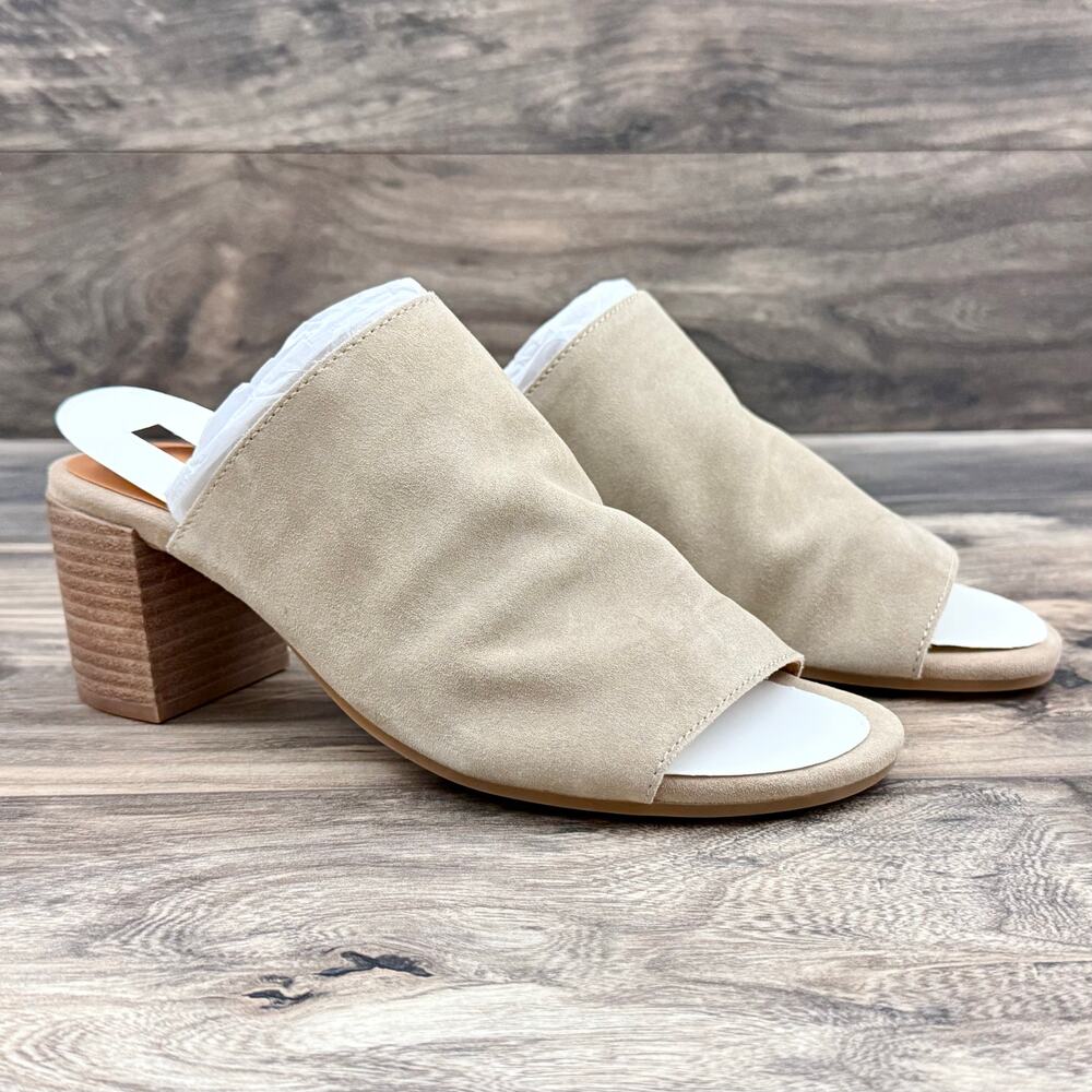NIB Gentle Souls by Kenneth Cole 9M Chas Comfort Open Toe Heeled Sandals Suede - Picture 6 of 12